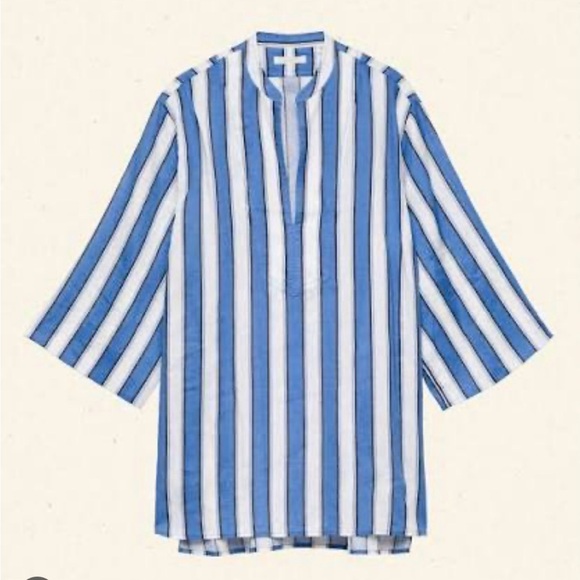 DÔEN Gisele Dress Tunic in Atrani Stripe Linen XS Coachella - Picture 3 of 8